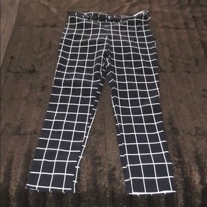 black with white stripped HIGH WAISTED** pants